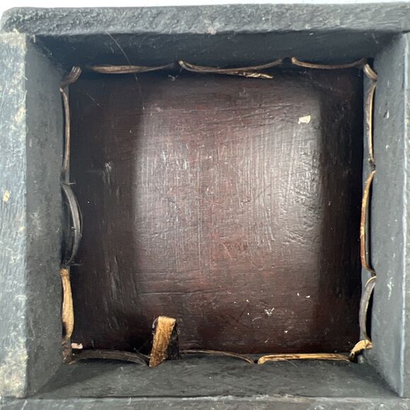 Asian Lacquered Wood And Bamboo Tea Rice Storage Box Home Decor - Picture 14 of 15